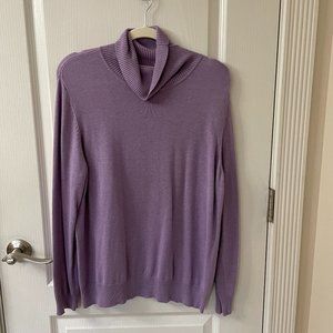 Appleseed's Lilac Cowl-Neck Pullover Sweater, PXL